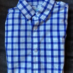 Crewcuts Blue and White Checkered Button Down Shirt